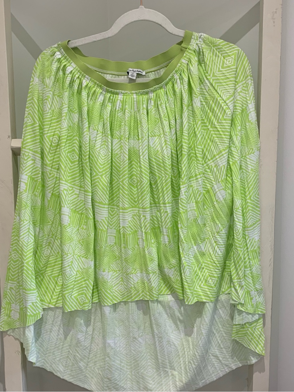 American Eagle Outfitters Lime Green and White High Low Skirt